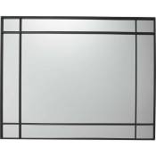Toilinux - Miroir rectangulaire art déco - Longueur 93 Largeur 73,2 Epaisseur 2,4cm - Noir