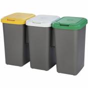 Tontarelli - 3x25L poubelles de recyclage en plastique