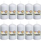 Torana - Bolsius Bougies pilier 10 pcs 120x58 mm Blanc