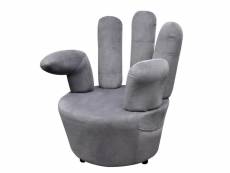 Vidaxl chaise en forme de main gris velours 241731