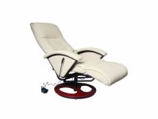 Vidaxl fauteuil électrique de massage cuir synthétique blanc crème 60312