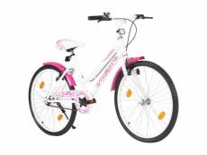 Vidaxl vélo pour enfants 24 pouces rose et blanc 92187