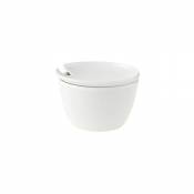 Villeroy & Boch Flow Sucrier, Porcelaine Premium, Blanc