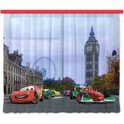 Voilage Cars à Londres Disney - 180 x 160cm - 2 parties