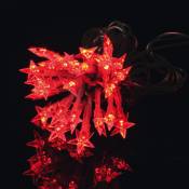 1001kdo - Guirlande lumineuse 60 Etoiles souples rouge