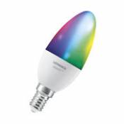 Ampoule LED E14 connectée Smart+ / Flamme - Multicolore RGBW / 4,9W=40W - WiFi / Variable - Ledvance blanc en plastique