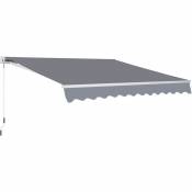 Auvent manuel de jardin terrasse store aluminium retractable 4L x 3l m gris - Gris