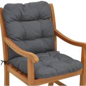 Beautissu - Coussin Flair nl - pour chaise fauteuil de jardin terrasse 100x50x8 cm Graphite