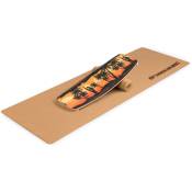 Boarderking - Indoorboard Curved Planche d'équilibre + tapis + rouleau de bois / liège