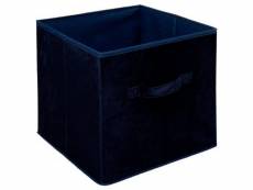 Boîte de rangement carrée velours "mix n modul" 31x31cm bleu marine