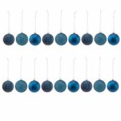 Boules de noël bleu 60 mm (18 pièces)