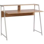 Bureau adulte table de travail avec étagère 112 cm couleur chêne - Beige