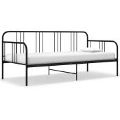 Cadre de canapé-lit Noir Métal 90x200 cm 3
