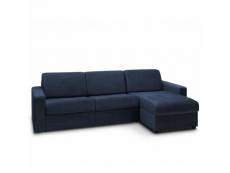 Canapé d'angle convertible night edition velours express couchage 140 cm bleu marine 20100885149