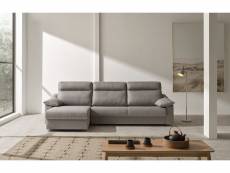 Canapé d'angle réversible couchage 140 x 200 ruben Convertible d'angle avec coffre couchage 140 x 200 RUBEN EXPRESS en tissu gris ou beige