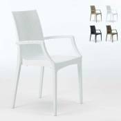 Chaise de jardin fauteuil accoudoirs bar café restaurants en Poly-rotin BISTROT ARM Grand Soleil Couleur: Blanc