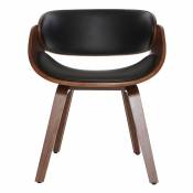 Chaise design bois BENT - Noyer / noir