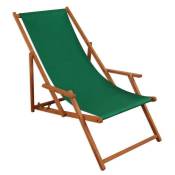 Chaise longue de jardin verte, chilienne, bain de soleil