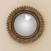 Chehoma - Miroir convexe plumes dorées 28cm - Doré