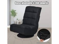 Costway chaise relax pivotant 360 degrés pliable et réglable en 5 positions,chaise rembourrée confortable idéale pour lire, regarder la télévision ou
