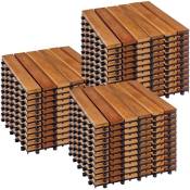 Dalles en bois, FSC-certifié bois d'acacia, 30 x 30 cm, 1 m² 2 m² 3 m² ou 5 m² - choix 3 m² (set de 33) - Stilista