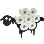 Dandibo - Porte-papier toilette en bois noir Mouton Porte-rouleau wc Dérouleur de papier toilette sur pied Porte-rouleaux de papier toilette