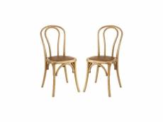 Duo de chaises bois naturel - brett - l 42 x l 41 x