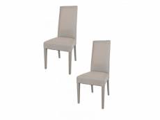 Duo de chaises tissu taupe - pise - l 54 x l 46 x h 99 cm