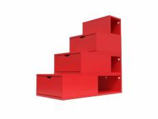 Escalier cube de rangement hauteur 100 cm rouge ESC100-Red