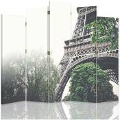 Feeby - Paravent Tour Eiffel 5 Panneaux - Déco Intérieur