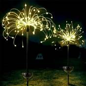 Fireworks Solar Garden Lights Outdoor,[2 pack] Starburst Lights avec modes scintillants et stables pour cadeau de Noël/jardin/patio/cour/fêtes