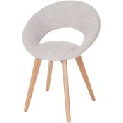 HHG - Chaise de salle à manger Palermo iii, fauteuil, design rétro des années 50 tissu, crème/gris - beige