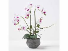 Homescapes orchidée artificielle blanche en pot en ciment gris 52 cm AP1577