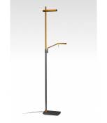 Lampadaire Phuket 2 Ampoules 21W Down 7W Up LED 3000K, 3000lm, cuivre/anthracite