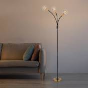 Lampadaire rétro chambre lampe lampadaire or noir, spot flexible, 3x E27, DxH 25x180 cm
