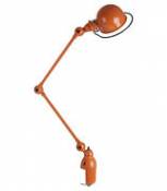 Lampe de table Loft /Base étau - 2 bras articulés - H max 80 cm - Jieldé orange en métal