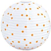 Lampe suspension design boule en pointillé blanc orange