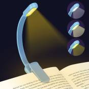 Linghhang - Lampe de Lecture, Liseuse Lampe Clip usb Rechargeable, 3 Modes Protection des Yeux(Blanc/Chaud/Blanc Chaud)360°Cou Flexible Liseuse Lampe