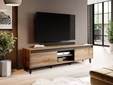 Lord - meuble tv - bois et noir - 170 cm - style industriel