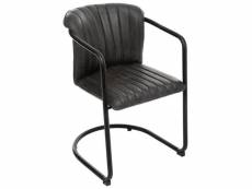 Lot de 2 fauteuils en cuir coloris noir - longueur