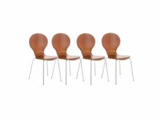 Lot de 4 chaises empilables en bois diego , marron