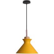 Lustre suspension vintage industrie métal décoration créative fer lampe suspension E27 (jaune) - Jaune