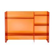 Meuble de rangement orange mandarine 75 x 53 cm Sound rack - Kartell