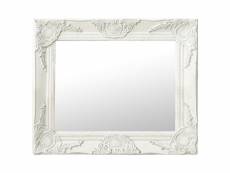 Miroir mural style baroque | miroir déco pour salle de bain salon chambre ou dressing 50x40 cm blanc meuble pro frco58819