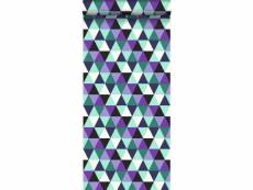 Papier peint triangles violet et bleu azur lumière - 347204 - 53 cm x 10,05 m 347204