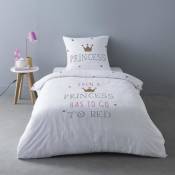Parure de lit Enfant Sleepy Princess - 100% coton 52 fils - 2 pièces : 1 Housse de Couette 140x200 cm + 1 taie d'oreiller 65x65 cm