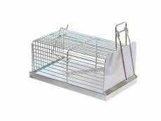 Piège pour rats, cage de piège à rats en zinc coloris gris - 20 x 12 x 9 cm