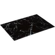 Planche à découper, verre avec motif marbre, noir, 30 x 40 cm