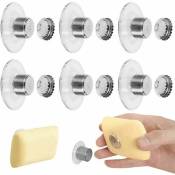 Porte-savon magnétique pour mur de douche, 6Pcs Savonnettes en acier inoxydable pour savon en barre, Porte-savon magnétique auto-drainant facile à