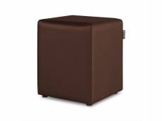 Pouf cube similicuir marron 1 unité 3790481